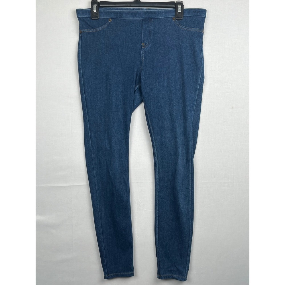Women's Blue Pull-On Skinny Jeggings Stretch Denim Pants Size M